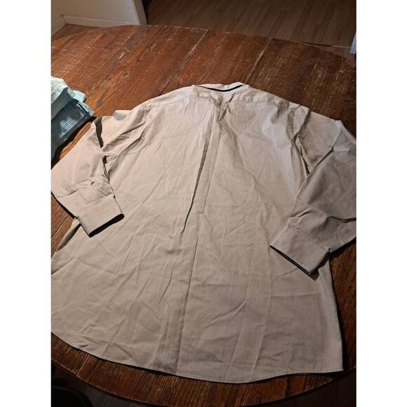 XL 17 32/33 Van Heusen Wrinkle Free Grey Long Sleeve Button Front Dress Shirt - Picture 2 of 2